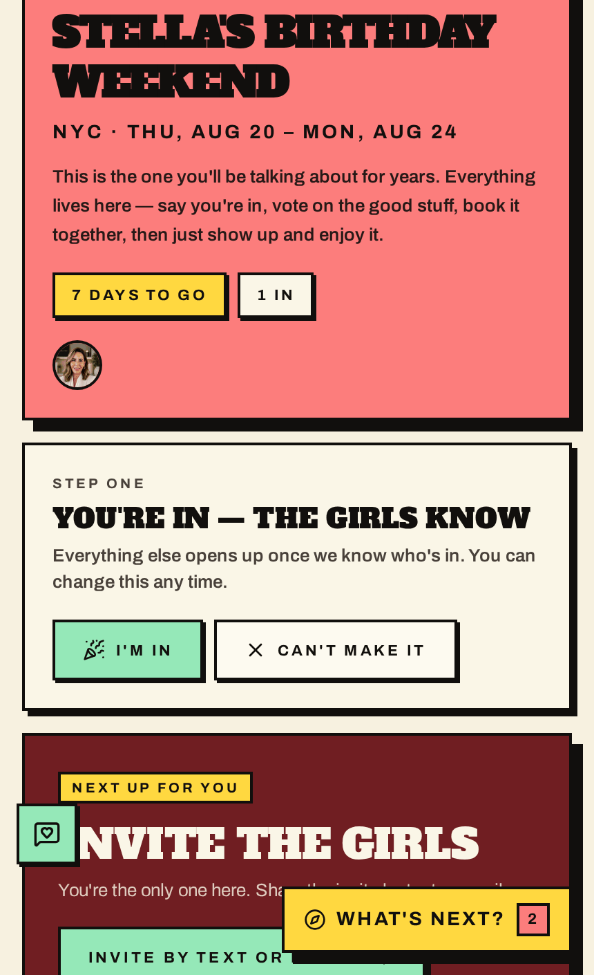 A Girls Trip — Trip HQ screen